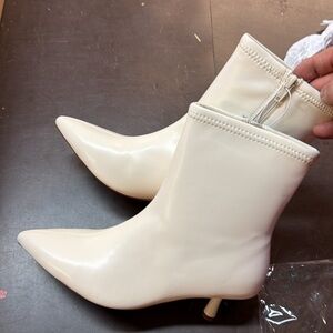 Elegant Cream Ankle Boots